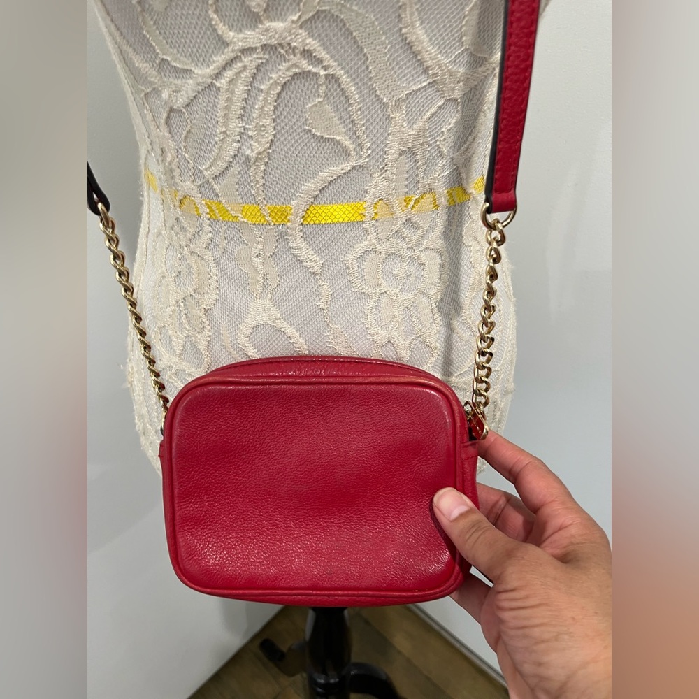 Michael‎ Kors Red Leather Mini Crossbody Chainlink Bag - Picture 4 of 8